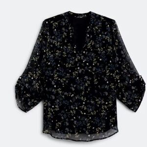 Floral Black Women's Top